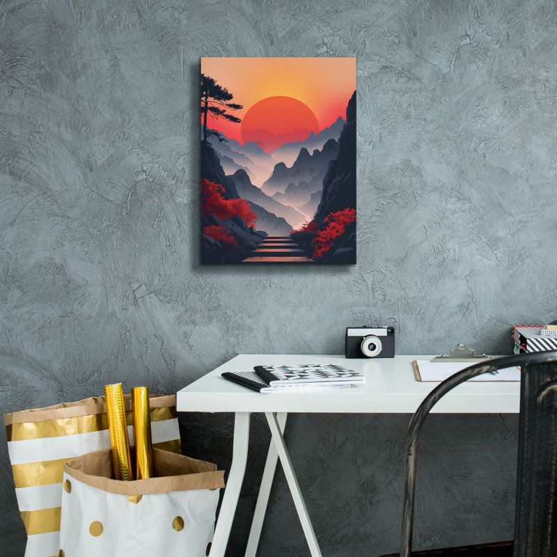 "Epic Graffiti" Sunset In The Mountains "par Andreas Magnusson, art mural sur toile, H 16 po x l 12 po x P 0,75 po