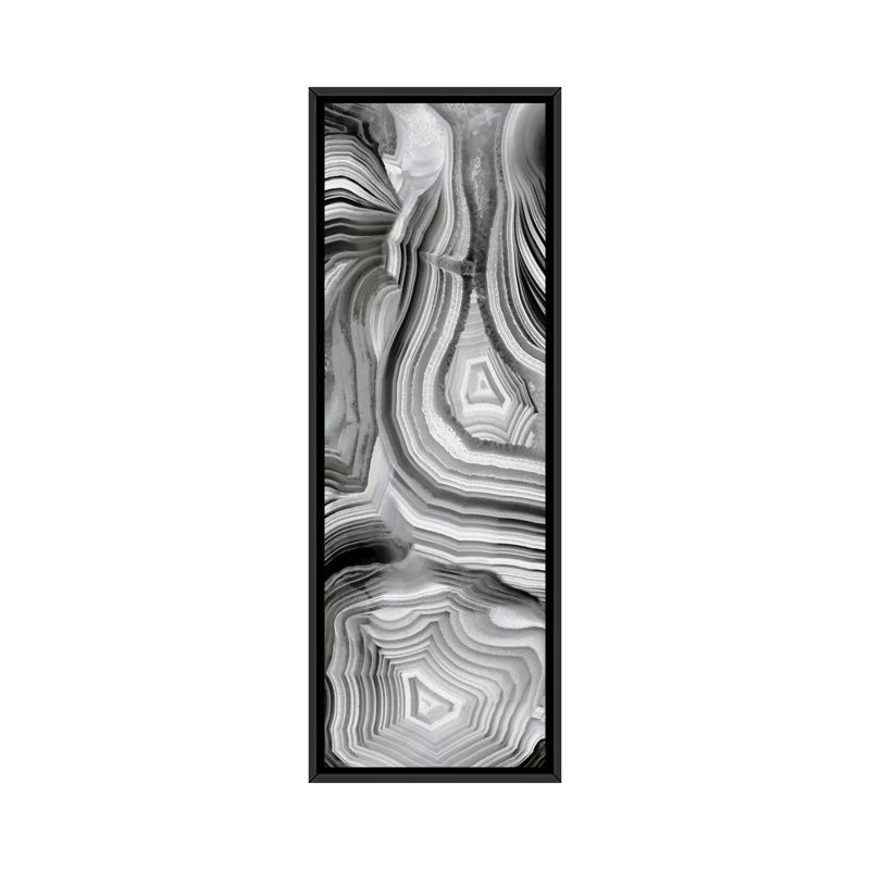 «Agate Panel III» par Danielle Carson, reproduction sur toile, H 36 po x l 12 po x P 1,5 po, Cadre noir