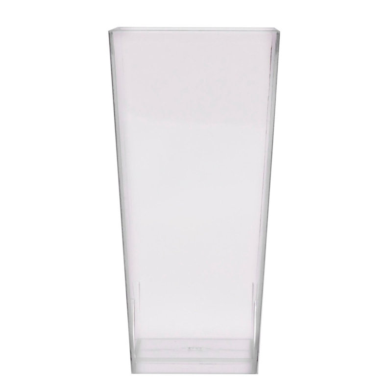Mini grandes tasses carrées transparentes - 16 unités - 3,5 onces