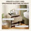 Nightstand Set of 2, Bedside Table with Rounded Corners, Natural