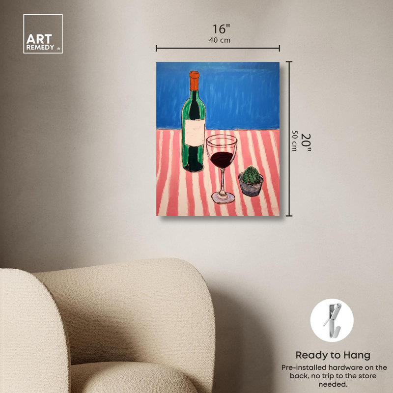 «Wine At Cancun», impressions estivales sur toile par Art Remedy, Toile tendue, H 20 po x l 16 po