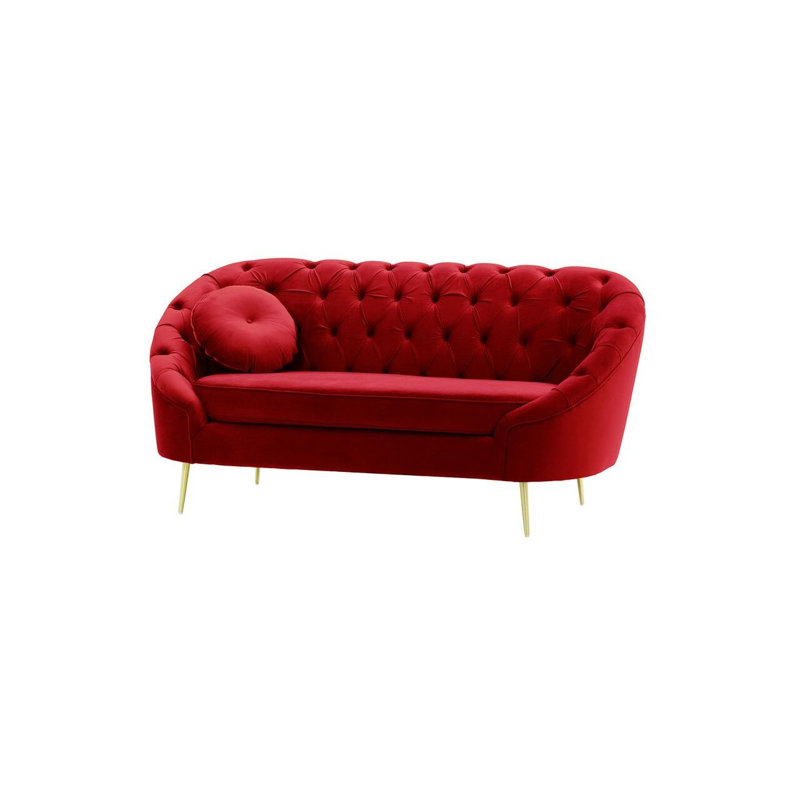 Bariaa 2 Seater Velvet Sofa, Red