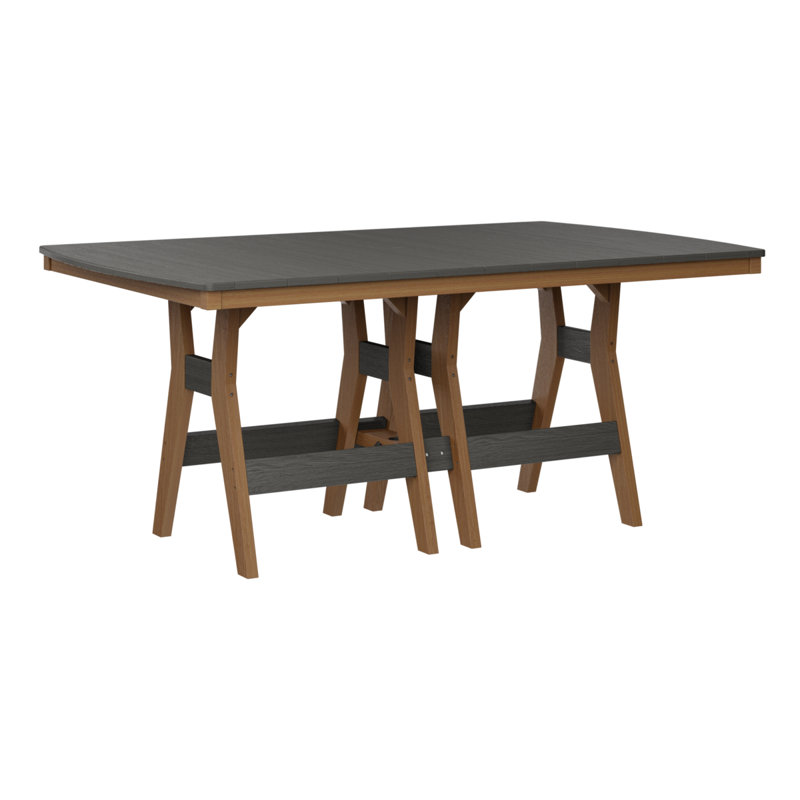 Table rectangulaire à hauteur de comptoir 72 po Berlin Gardens Harbor, Gris côtier, Teck naturel