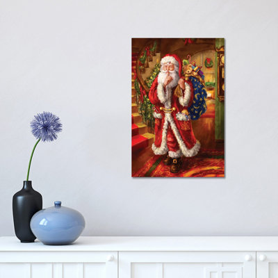 Santa-Staircase 1 Piece Painting on Canvas