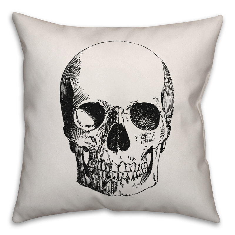  Housse de coussin Skull, 18 po x 18 po