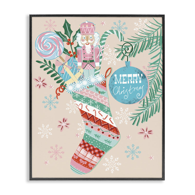 Giclée moderne et festive, giclée par Jo Reid, H 14 po x l 11 po, Giclée encadrée noir minuit