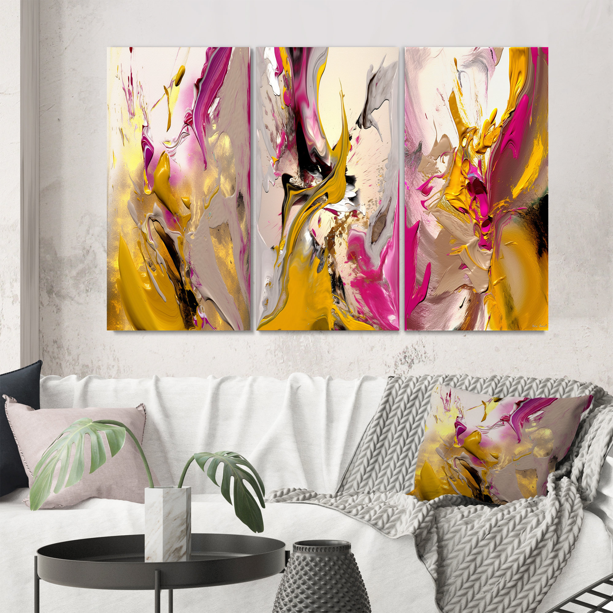 Ivy Bronx Early Morning Grace Abstract Expressionism - 3 Piece Print ...