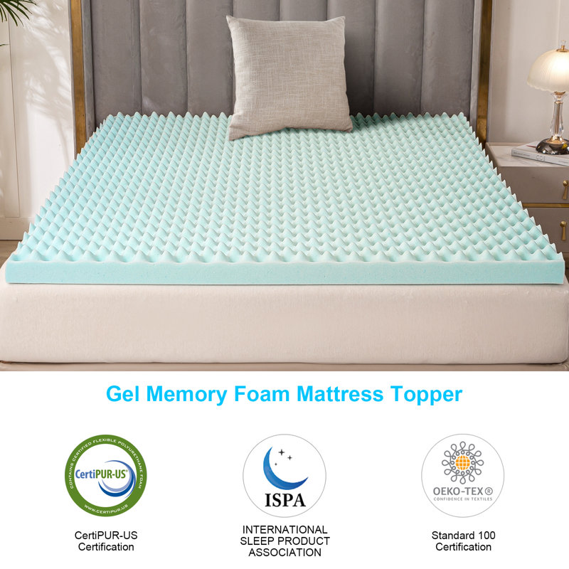 Tamra Alwyn Home 3" Medium Cooling Gel Memory Foam Mattress Topper, Queen