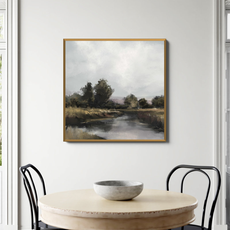 Spring River Print by Dan Hobday, Gold Single Picture Framed Paper, 36" H x 36" W, No