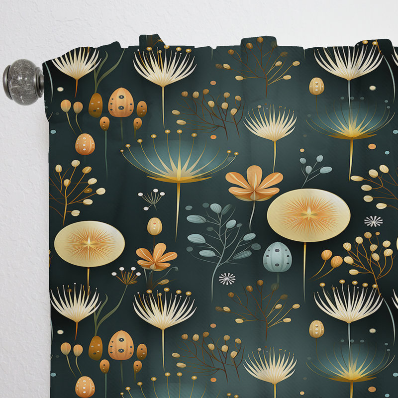 Vintage danois Delight - rideau en velours Mid-Century - obscurcissant - 1 panneau, L 52 po x L 90 po