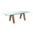 Sundy Modern Dining Table w/ Extendable Glass Top & Solid Wood Legs-87394425