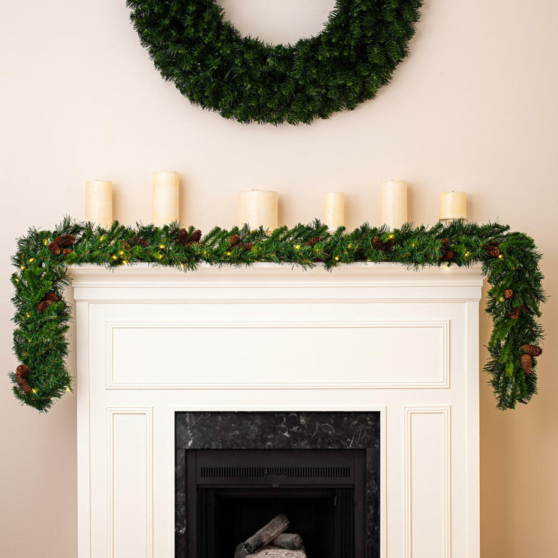 108 " Pre-Lit Mixed Greenery Garland