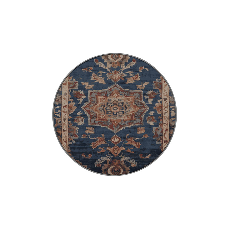 Tapis gris soyeux et moelleux, Rond 8 pi