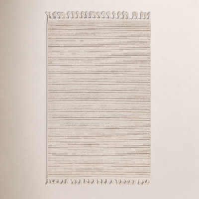 Jonie Ivory Beige Striped Rug