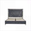 Ensemble de chambre à coucher grand et moderne 5 pièces Bois contemporain gris sable de rivière avec éclairage DEL et amp; Rangement hydraulique | Bois | Lits standard