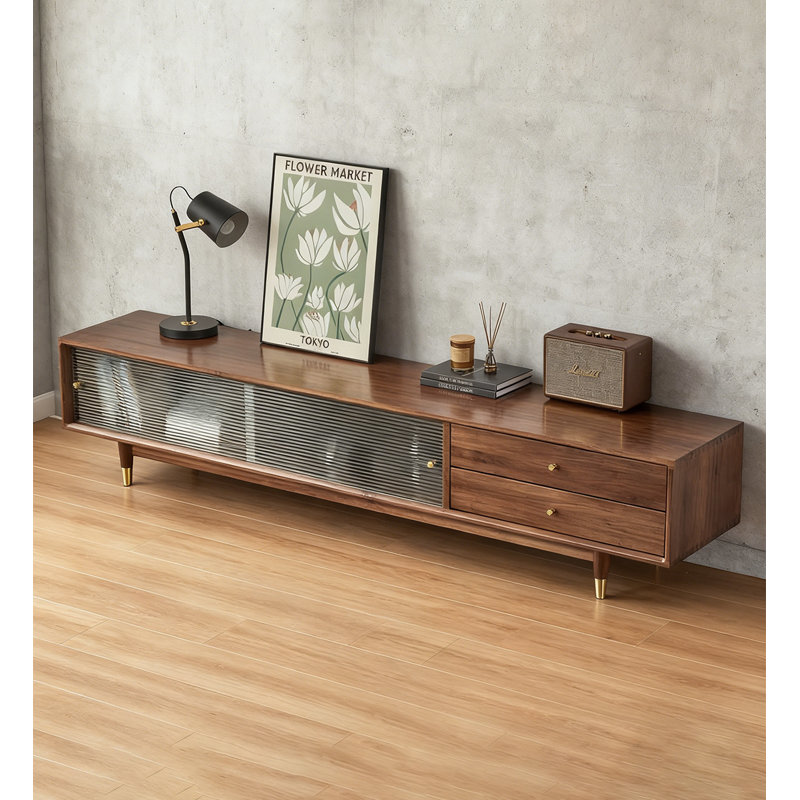 Meuble télé Nordic, H 17,71 po x L 70,86 po x l 15,74 po, Noyer