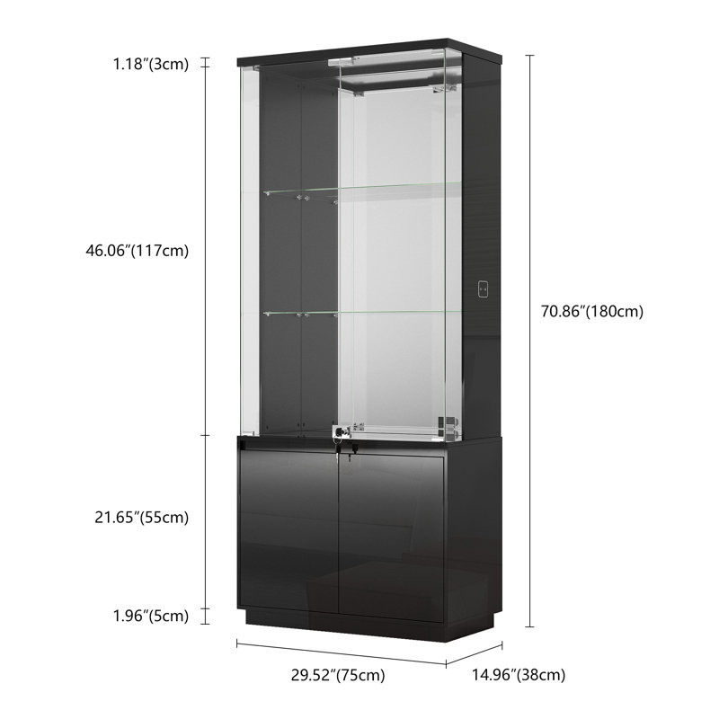Display Cabinets With Human Sensor Function, Black