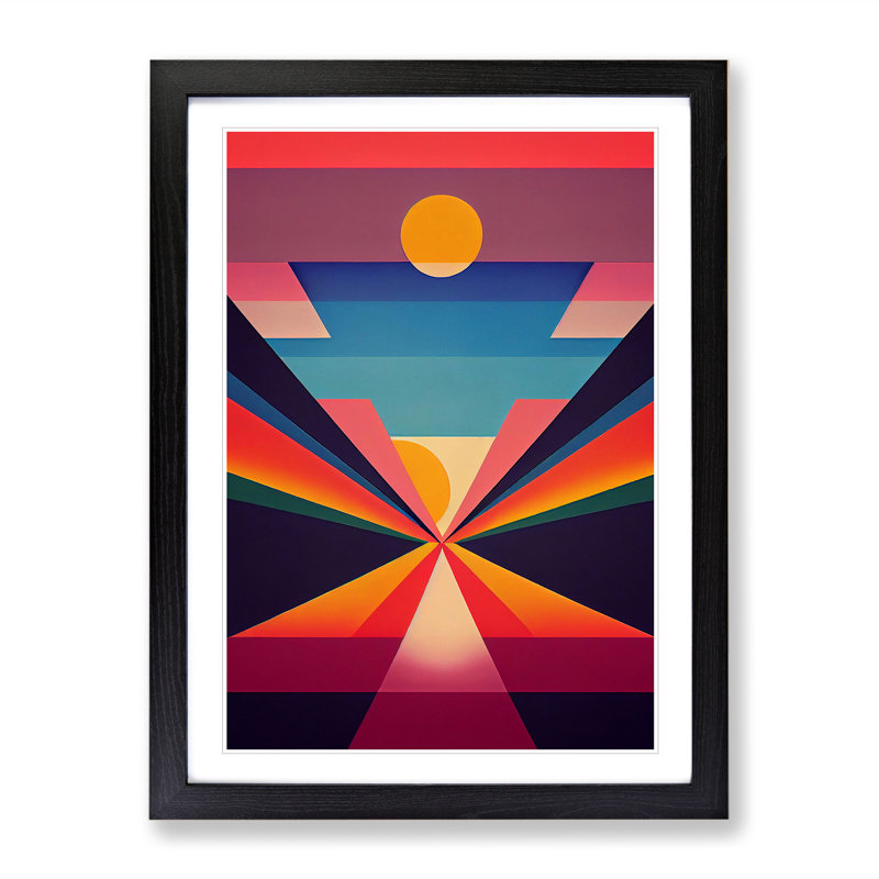 An Epic Abstract Sunset - Wall Art, Black Framed, 64cm H x 46cm W x 2cm D