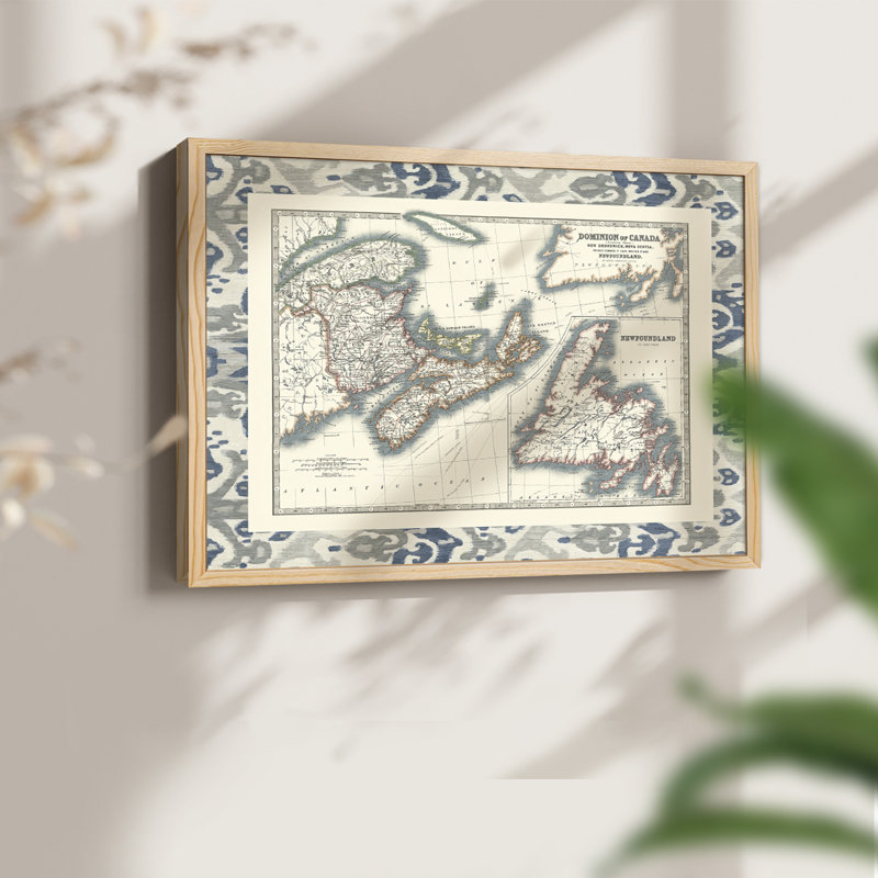 Bordered Map of Canada -Framed Print - Restickable, 8" H x 10" W, Natural