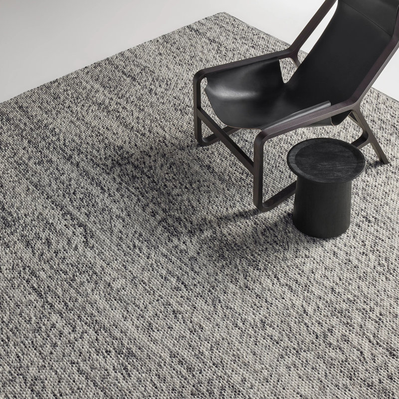 Sinder Wool Area Rug in Gray, Rectangle 5' x 8'