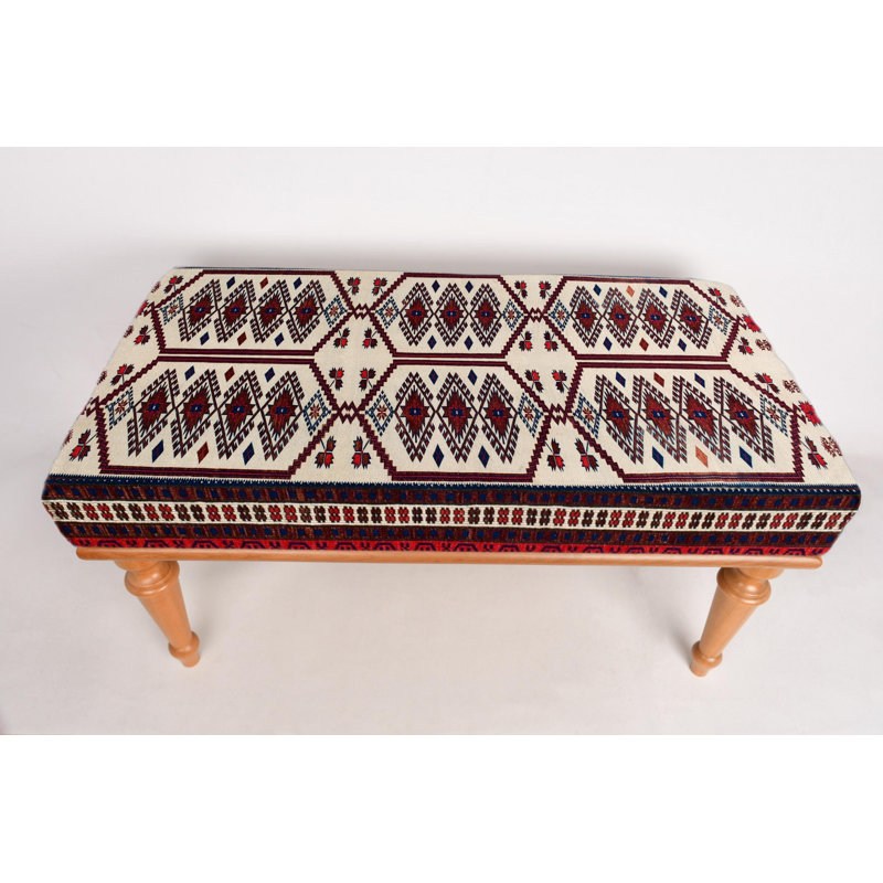 Banc de porte d'entrée, banc de style bohémien, banc de repose-pieds, banc rembourré, banc de tapis turc, banc Kilim, banc de décoration intérieure, banc fabriqué à la main