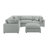 Jenny 6-Piece Modular Sectional In Ultra Plush Gray Polyester Cord-Like Fabric