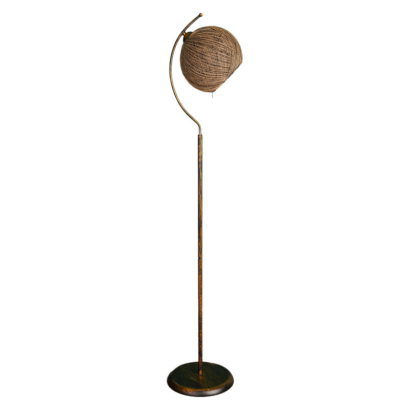Baz 64.96'' Bronzed Arched Floor Lamp, Black
