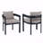 Set Of 2 Outdoor Patio Dining Chair, Aluminum Dark Gray Finish Frame With Cushion-2002291192-2002291193