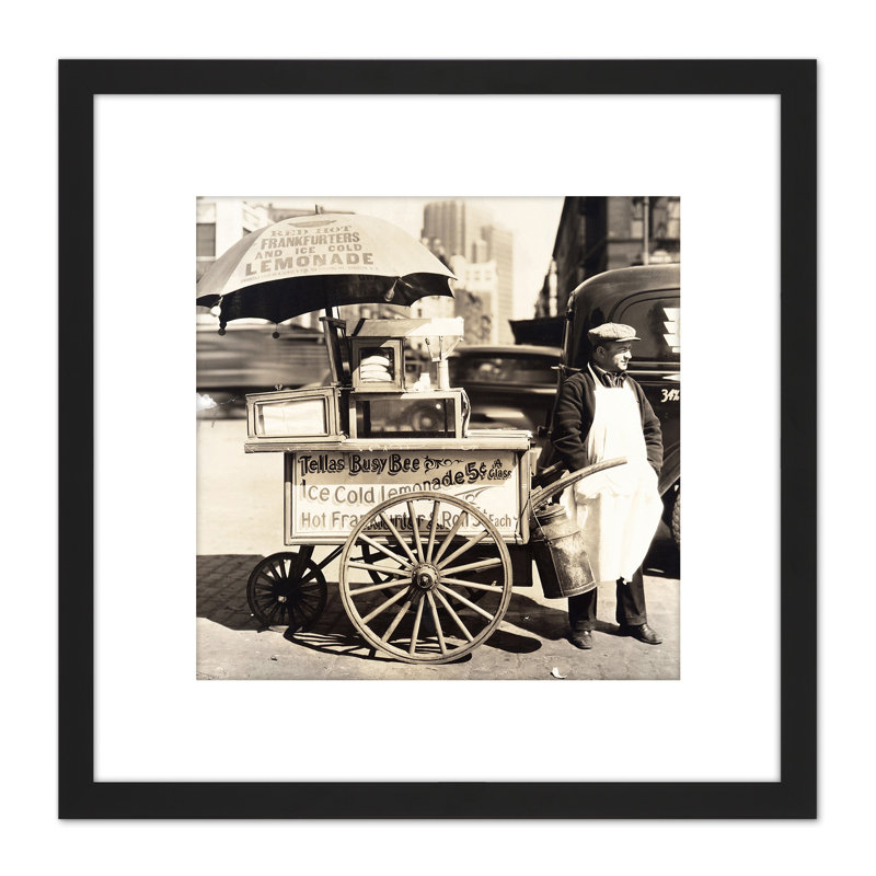 Hot Dog Stand West Street Manhattan Old - Single Picture Frame Print