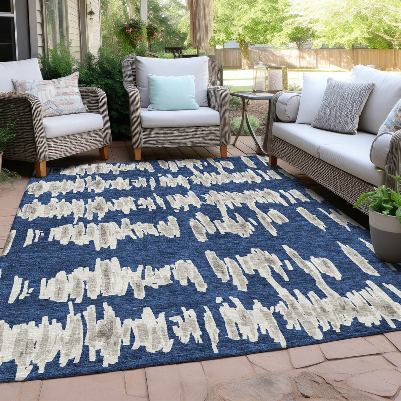 Tapis intérieur / extérieur Maliana, Rectangle 2 pi 6 po x 3 pi 10 po