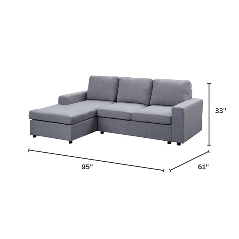 Canapé modulaire réversible en lin gris clair Latitude Run® Naturally Nice