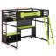 Lit mezzanine en bois avec bureau-628921771