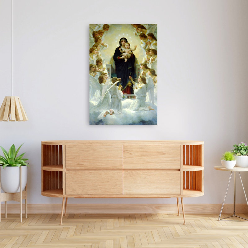 The Virgin With Angels, Classic Contemporary Wall Art Print by William-Adolphe Bouguereau - Wrapped Canvas Print