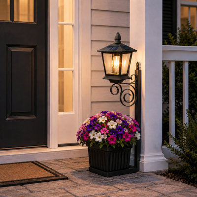 2-in-1 Solar Lamp Post with Planter, Wall Mount or Freestanding(Flowers Not Included)