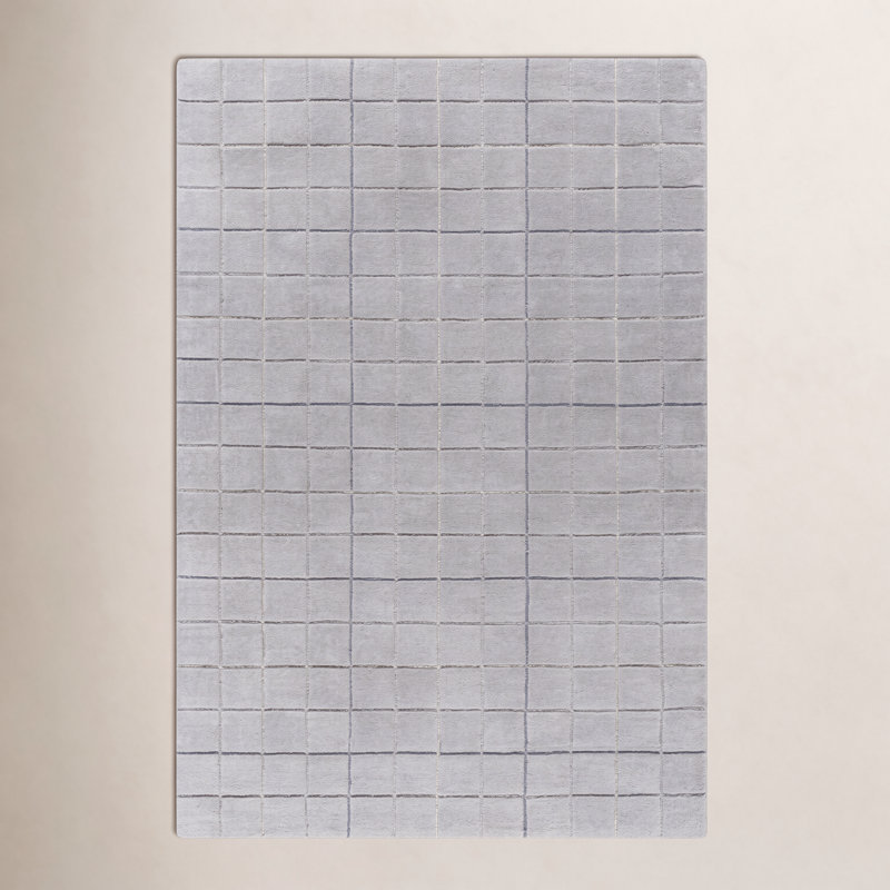 Mallory Gray Hand Tufted Area Rug, Rectangle 8' x 10'