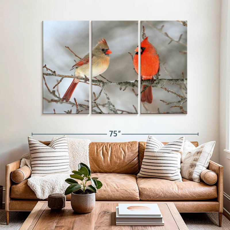Cardinal Bird Couple, 32" H x 50" W