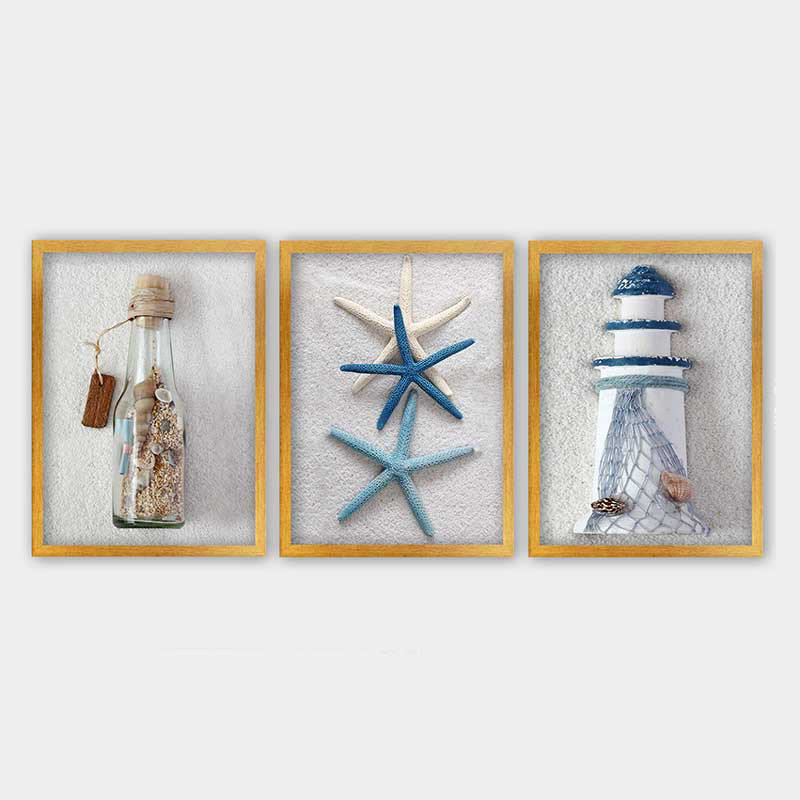 Ensemble de 3 peintures élégantes encadrées décoratives, 13,8 x 17,7 pouces chacune | 100% bois avec cadre 100% polystyrène (épaisseur: 0,8 pouce) | Impression numérique UV, parfaite pour le salon et la décoration intérieure