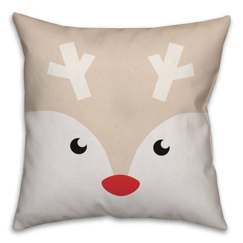  Rudolph Face Throw Pillow