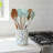 Marble-Patterned Ceramic Kitchen Utensil Rack, 6.4 Inches, With Cork Base To Protect The Countertop. Farmhouse Style, Kitchen Countertop Decoration, Christmas Gift.