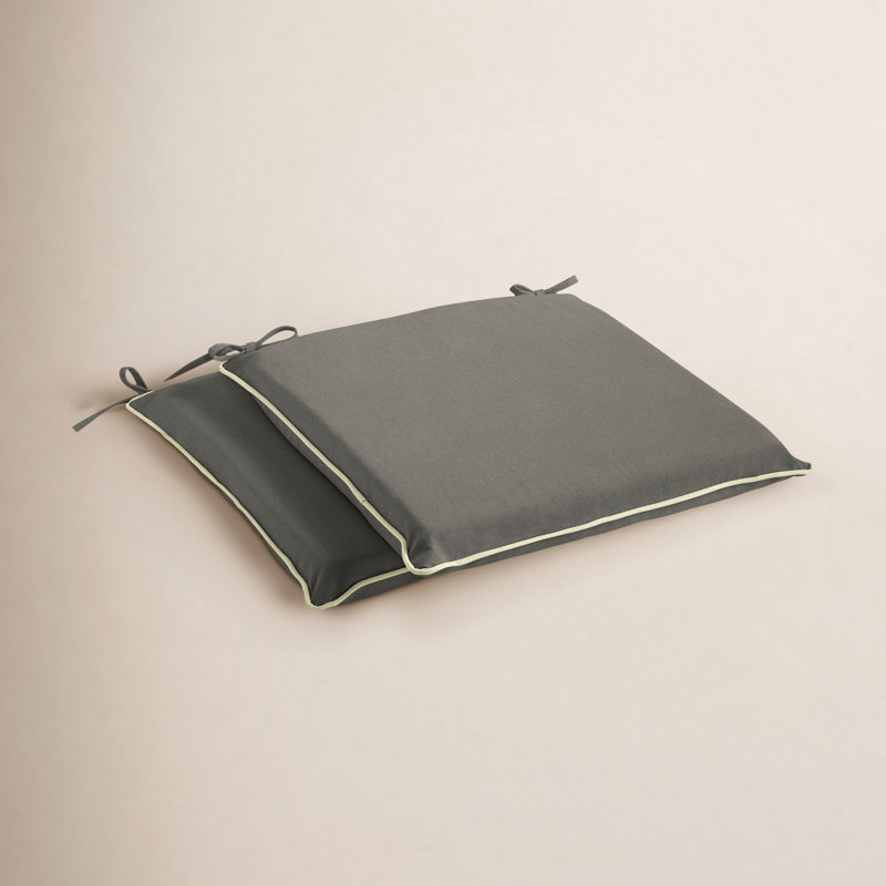 Sunbrella - Canvas Navy 17 in x 17 in x 2 in Chair Pad - Corded (Set of 2), 2" H x 17" W x 17" D, Sunbrella - Canvas Navy