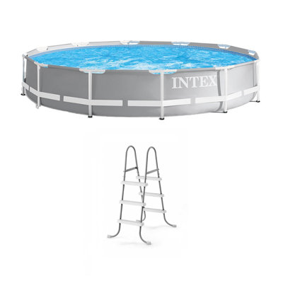 Steel Circle Frame Set Pool 30'' H x 144'' W x 144'' L , with Pump Included