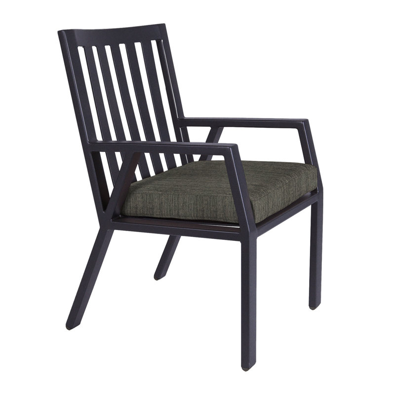 Aris Outdoor Dining Armchair, Graphite, Flagship Stone Sunbrella®