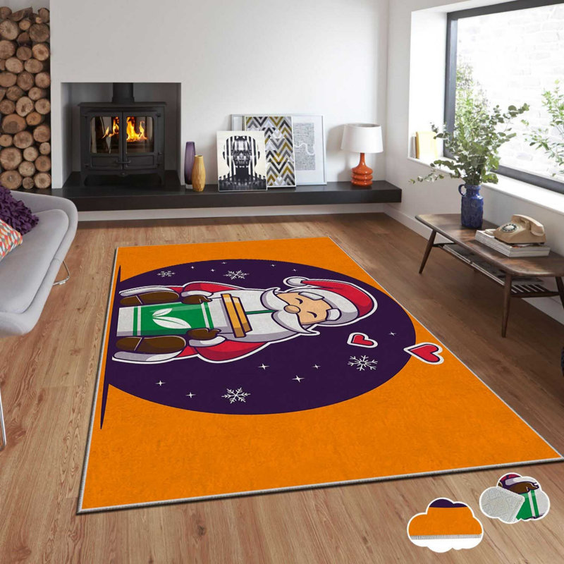 Luxurious Polyester Area Rug, 5.2 x 7.5 Feet | 740 g/m² Velvet Fabric with Non-Slip Dot Underside | Laminated Sponge for Comfort | Easy Clean & Machine Washable | Modern Digital Print, Perfect for Living Rooms & Bedrooms