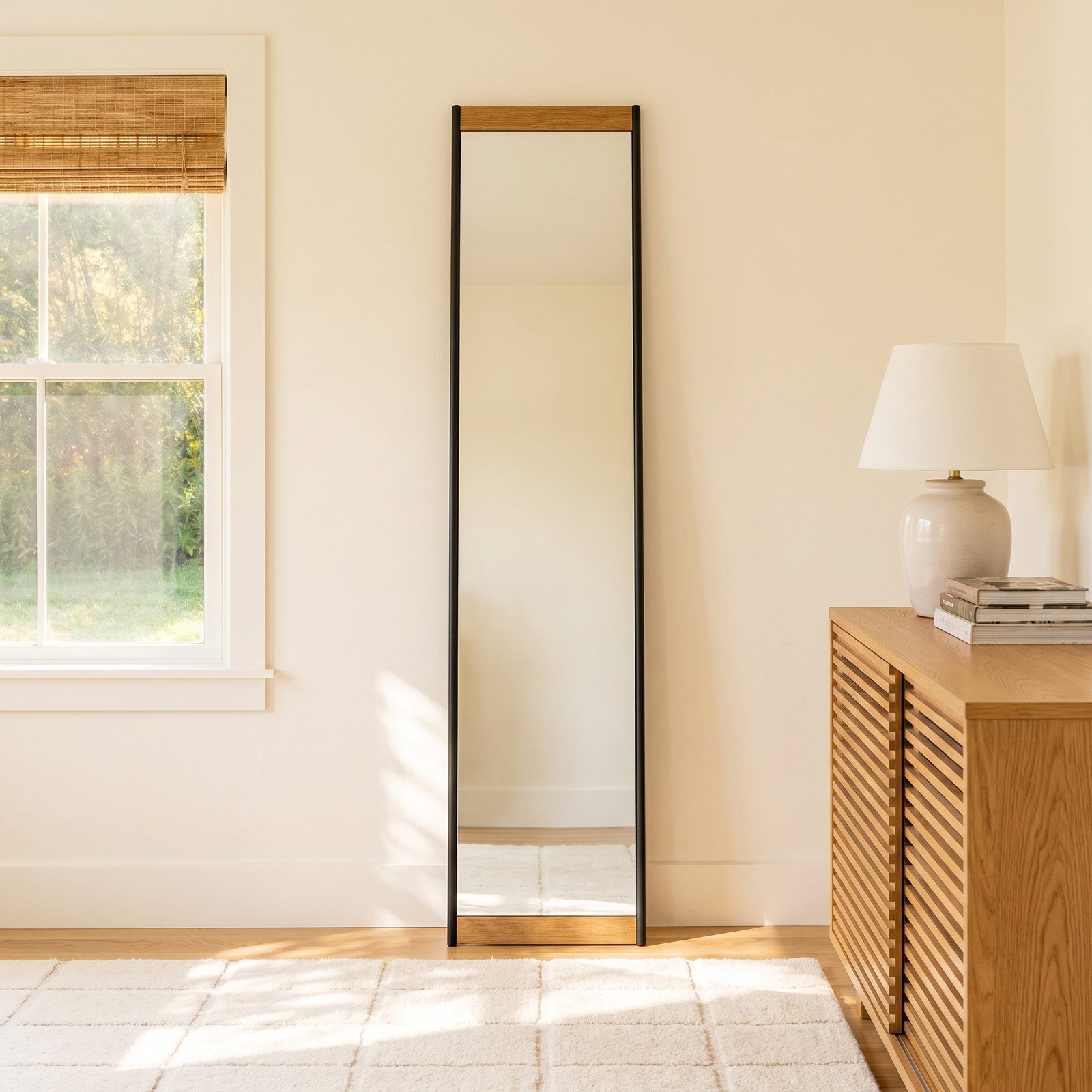 Morrell Rectangle Floor Mirror, Natural