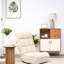 4-Segment Adjustable Chair For Bedroom, Soft Sponge, White Reclining Watching Tv, Back, Space Saving