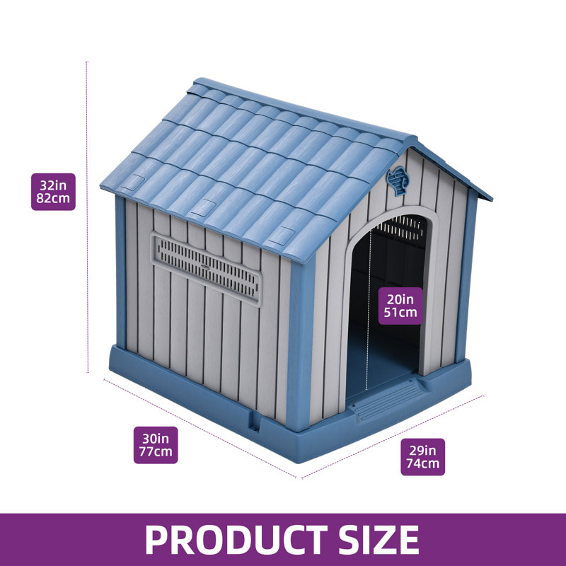 Niche pour chien Shelia, H 32 po x l 30,9 po x P 34,5 po, Blue