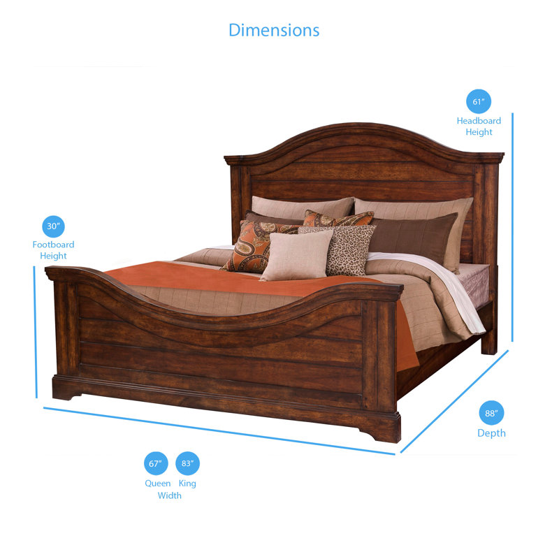 Amos Wood Standard Bed, Tobacco, Queen