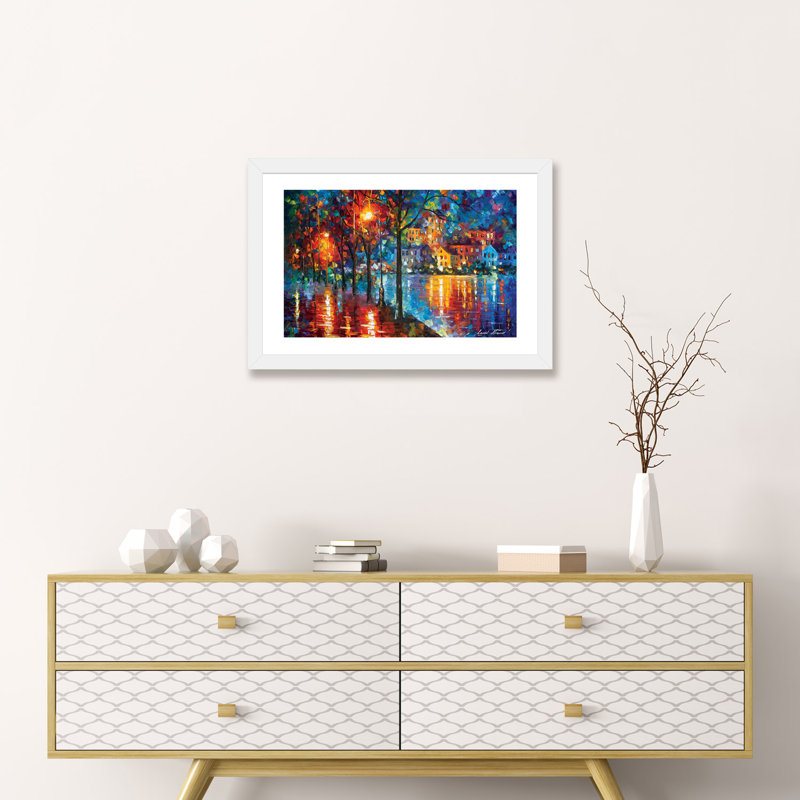 «Cold Emotion» par Leonid Afremov, reproduction d'art sur toile tendue, H 16 po x l 24 po x P 1 po, Papier encadré blanc