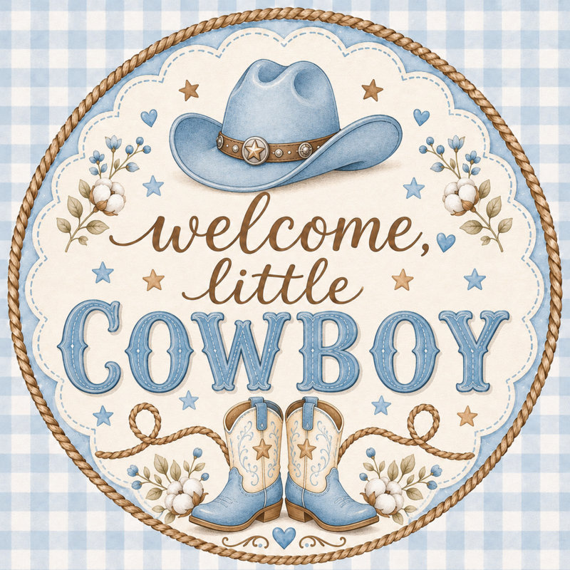 Crochet pour porte Welcome Little Cowboy