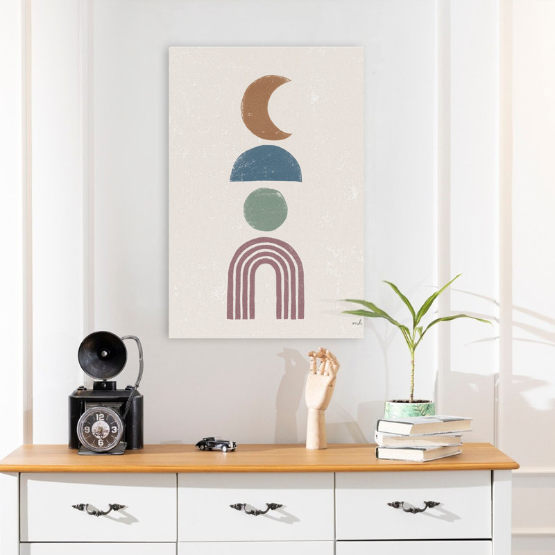 Art minimaliste Boho I - cercles bohémiens bleus, H 24 po x l 16 po